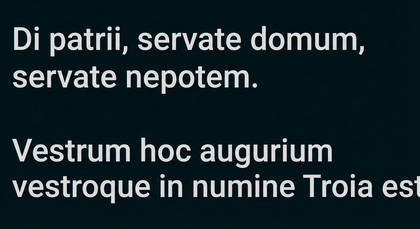 Zwei lateinische Zeilen in klassischer Serifenschrift auf weißem Hintergrund.